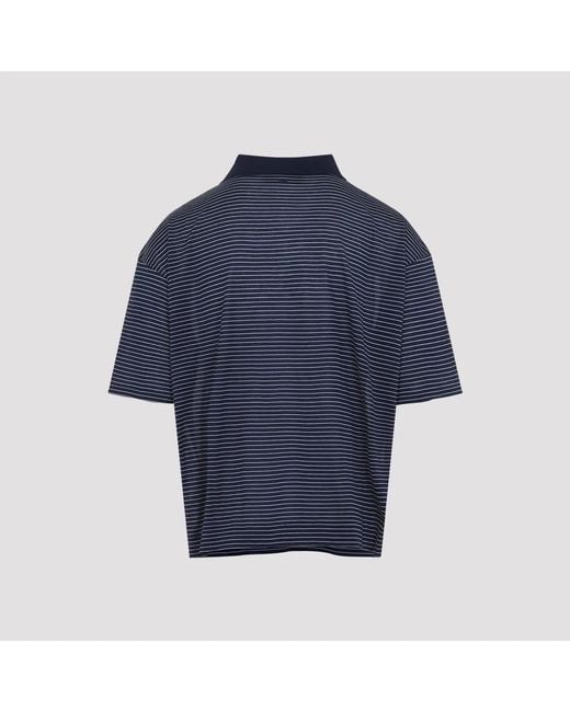 AMI Blue Striped Cotton Polo