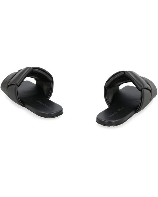 Bottega Veneta Black Patch Leather Mules