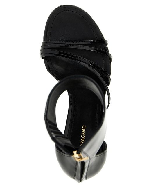Ferragamo Black 'Clethra' Sandals
