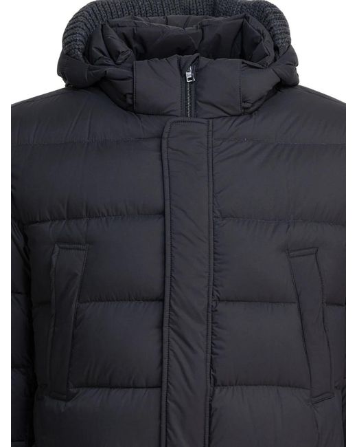 Herno Blue Hooded Puffer Jacket for men