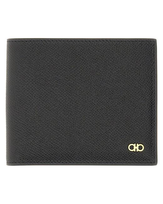 Ferragamo Black Calf Leather Wallets for men