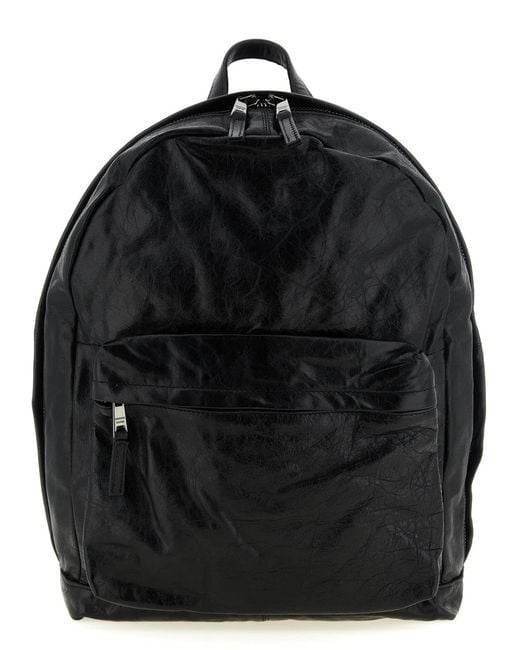 Giorgio Brato Black 'Eastpack' Leather Backpack for men