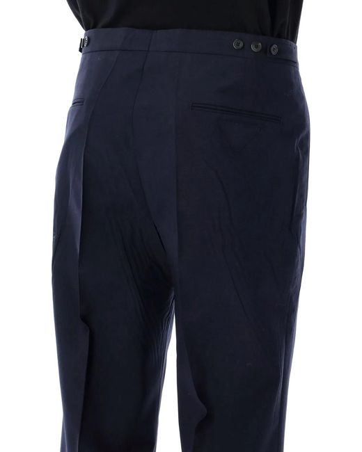 Prada Blue Tailored Mohair Trousers for men