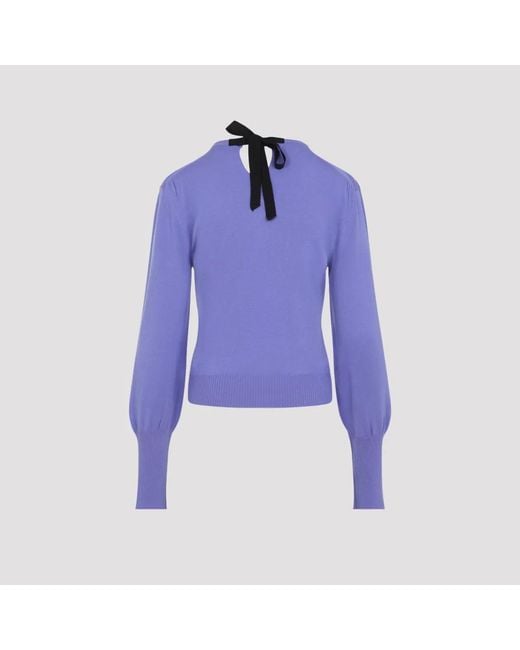 Lanvin Purple Gros Grain Detail Jumper