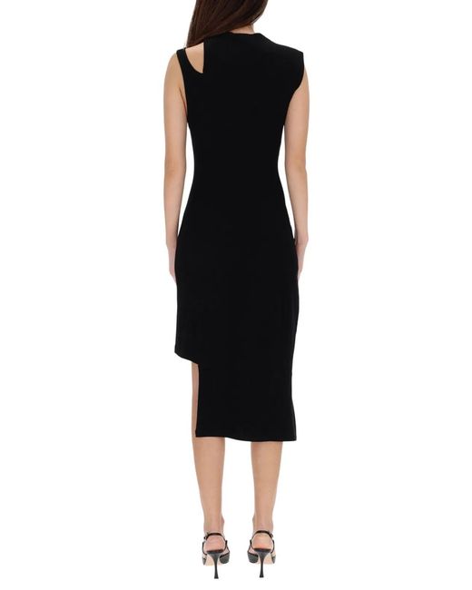 Courreges Black Courregès Ribbed Oblique Dress