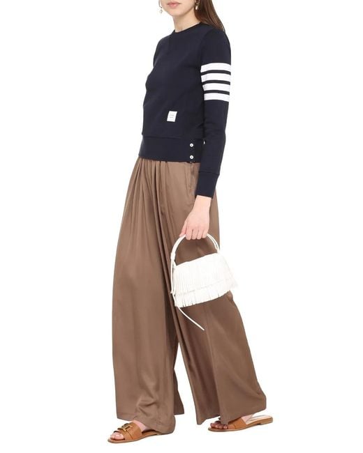 Thom Browne Blue Cotton Crew-Neck Sweatshirt