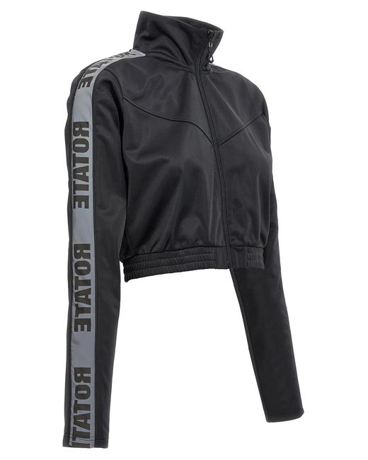 ROTATE BIRGER CHRISTENSEN Black Rotate Birger Christensen Sunday Capsule Cropped Sweatshirt