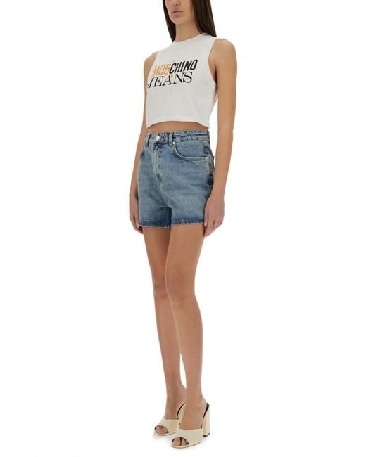 Moschino Blue Solid Shorts