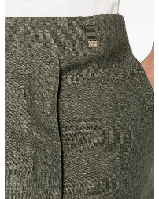 Herno Green Flax Linen Cotton Skirt