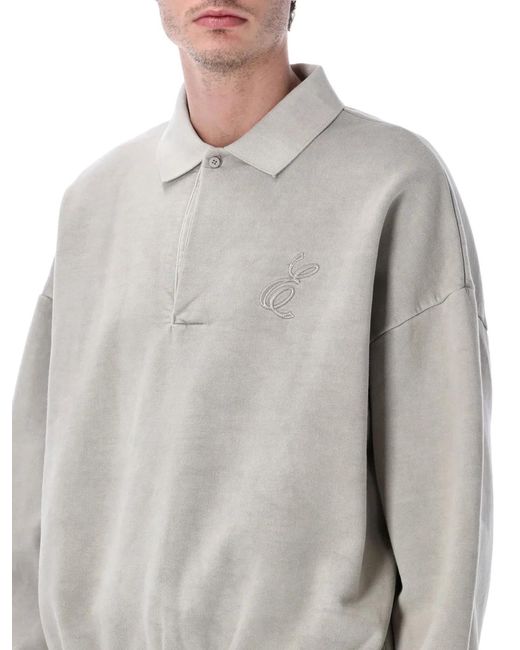 Fear Of God Gray Embroidered Polo for men