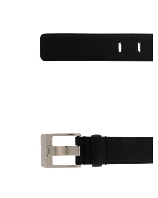 Tod's White Soft Leather Belt With Metal Buckle for men