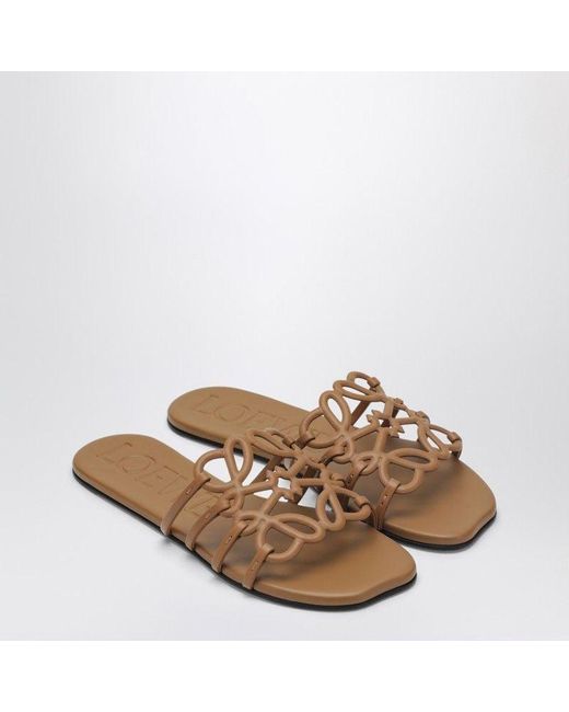 Loewe Brown Anagram Petal Slides