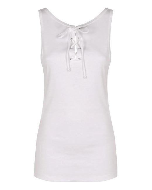 Prada White Cotton Tank Top
