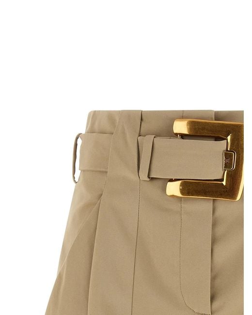 Balmain Natural 'Anthem' Buckle Shorts