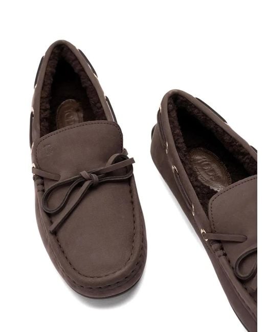 Tod's Brown Nubuck Leather Tie Shoes