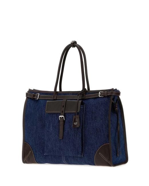 Prada Blue Denim Bonnie Shopping Bag for men