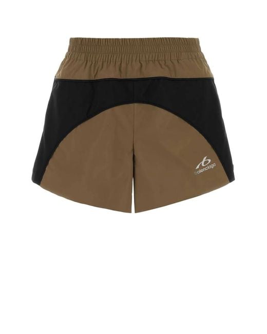 Balenciaga Green Biscuit Tech Fabric Shorts