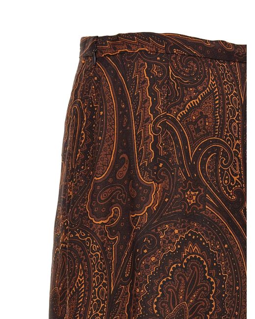 Etro Brown Paisley Skirt