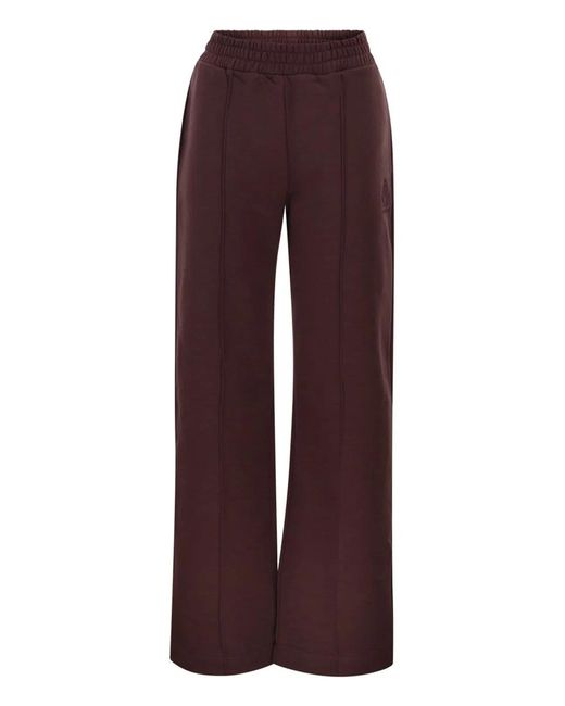 Dondup Red Wide Leg Sweatpants With Logo
