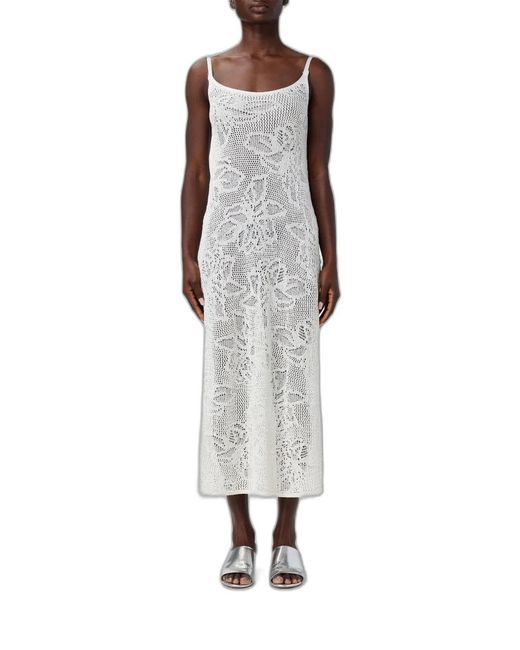 Fabiana Filippi White Crochet Midi Dress