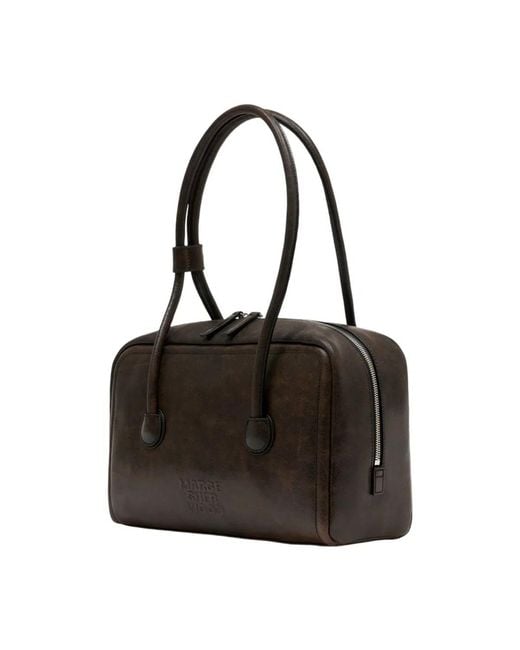 MARGE SHERWOOD Black Soft Boston Shoulder Bag