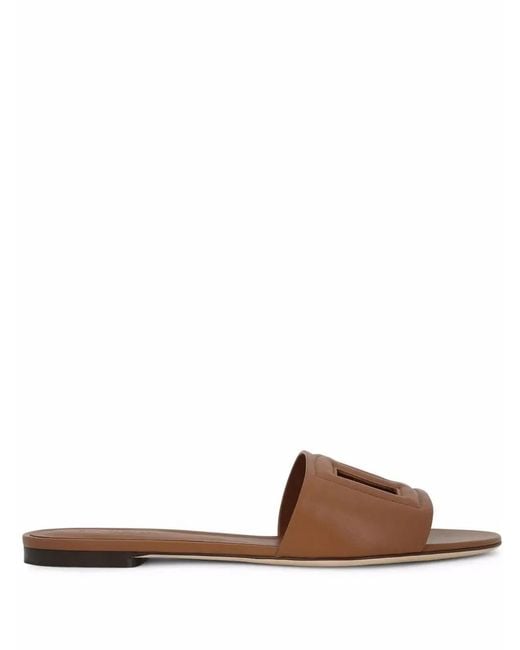 Dolce & Gabbana Brown Dolce & Gabbana Ciabatta Flat