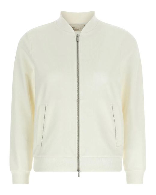 Peserico White Cotton Sweatshirt