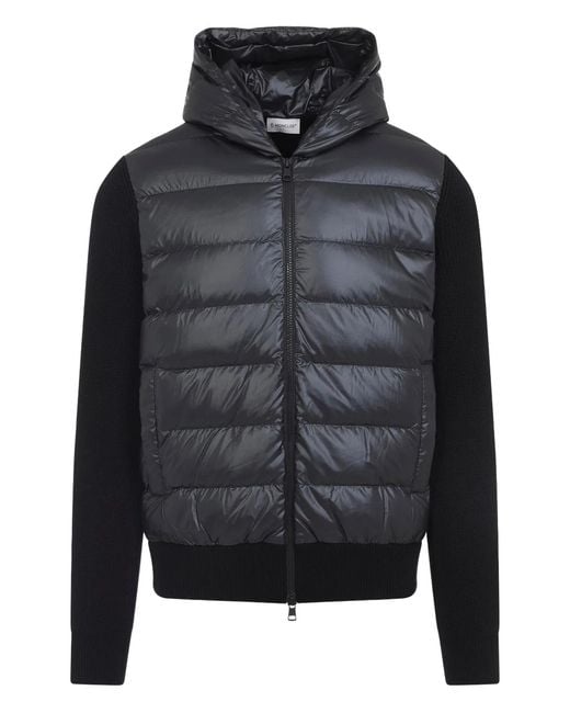 Moncler Black Logo-Patch Padded Jacket for men
