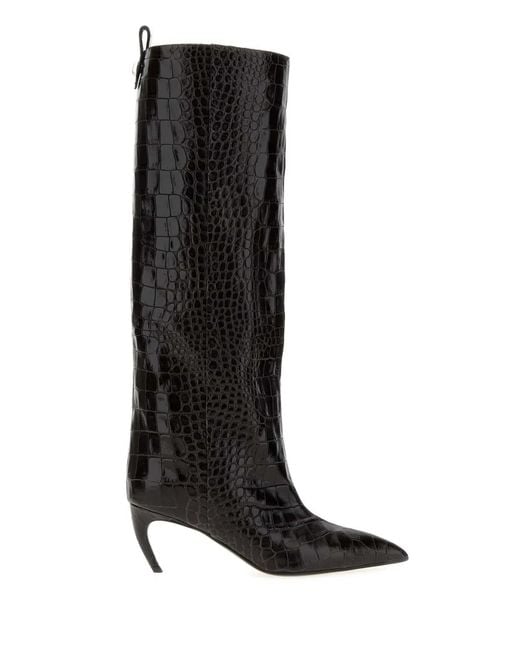 The Attico Black Dark Leather Lea Boots