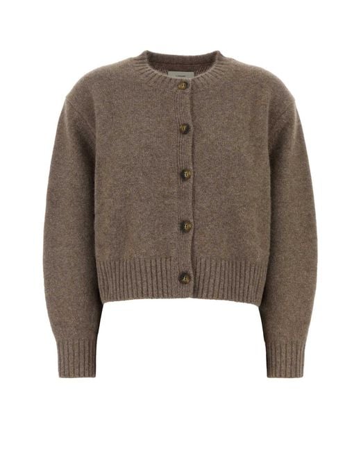 Loulou de Saison Brown Mud Wool Blend Remus Cardigan For