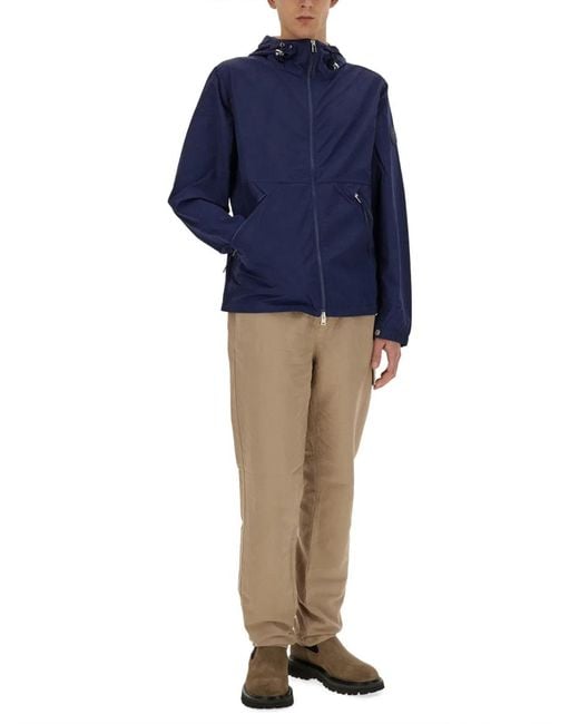 Woolrich Blue Nylon Jacket for men