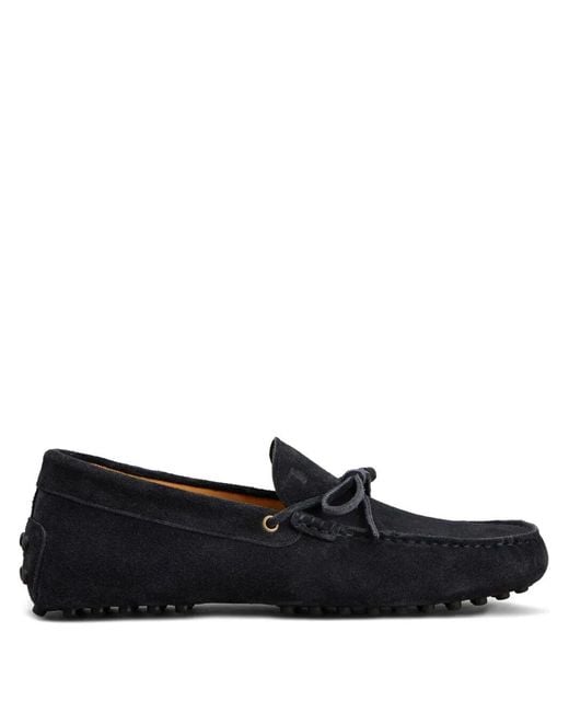 Tod's Black Suede Gommino Boat Shoes for men