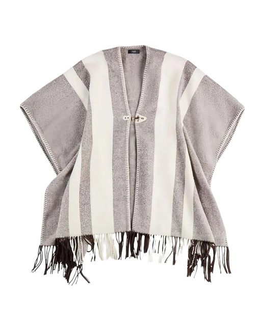 Fay Gray Wool Poncho With Hook