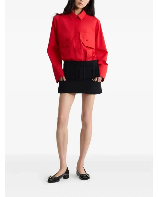 Patou Black Belted Mini Skirt