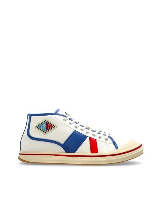 Bottega Veneta Blue Eliott Mid-Top Sneakers for men
