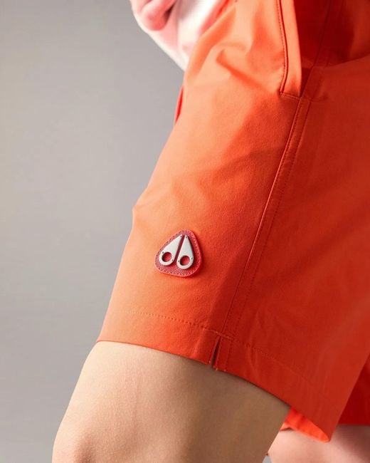 Moose Knuckles Orange Logo Swim Shorts for men