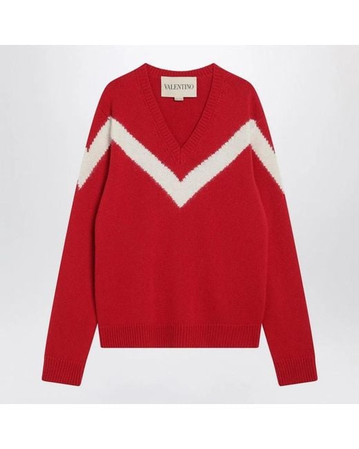 Valentino Red Sweater With Vlogo On Bow for men