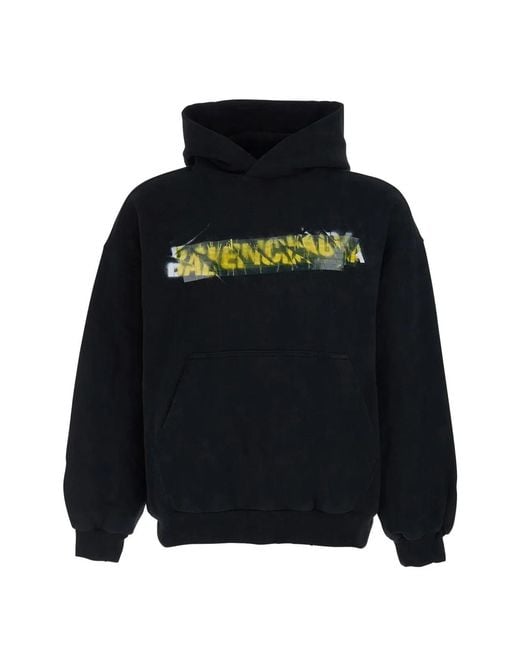 Balenciaga Black Medium Fit Hoodie for men