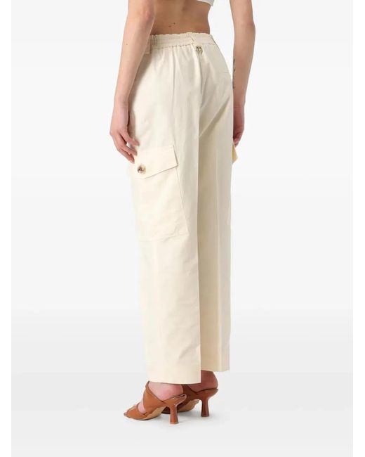 Twinset Natural Lycra Cotton Trousers