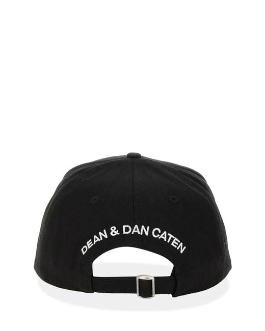 DSquared² Black Baseball Hat With Logo for men