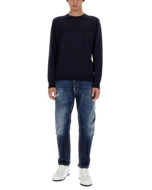 DSquared² Blue Wool Jersey for men