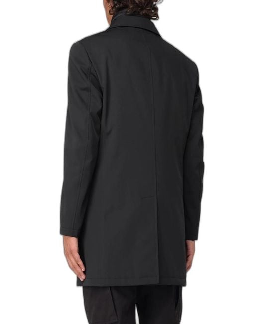 Fay Black Double Polyester Coat for men