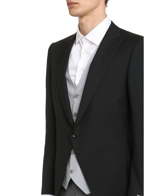Canali Black Wool Tailored Jacket for men
