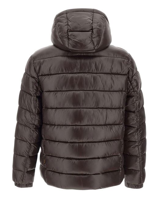 Save The Duck Gray Slouch-Hood Quilted Jacket for men