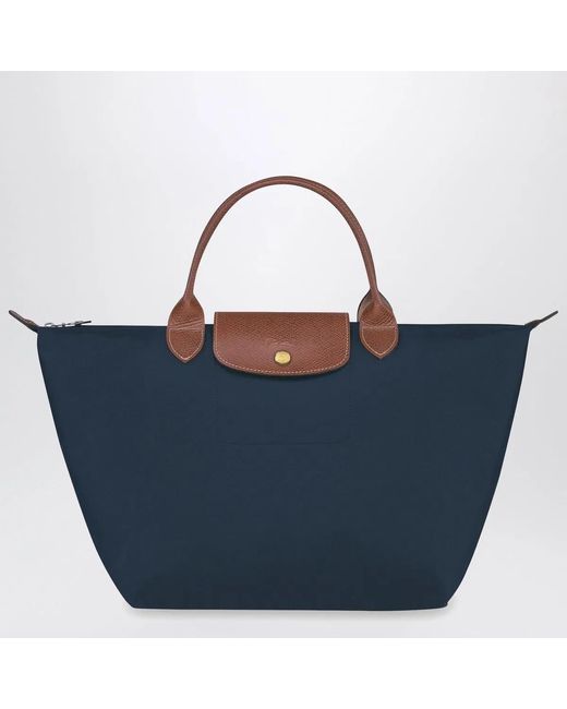 Longchamp Blue Le Pliage Original M Bag Marine