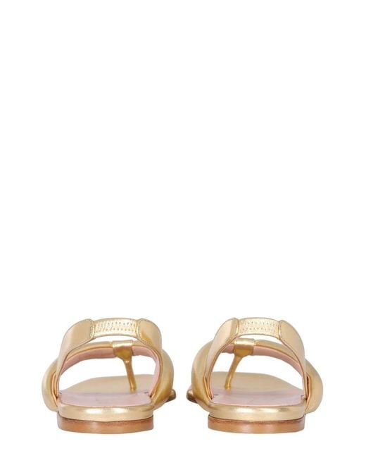 Gia Borghini Metallic Leather Slingback Sandals