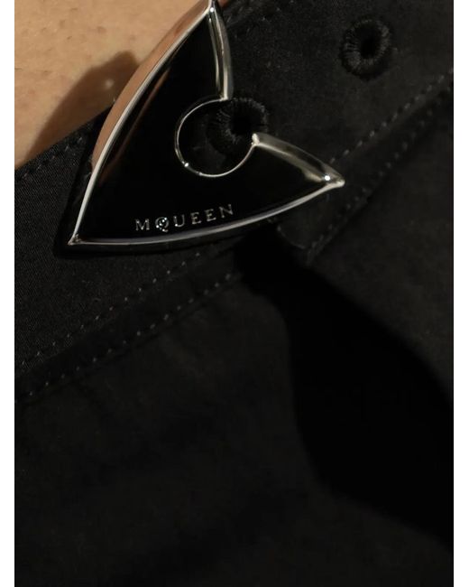 McQueen Black Cotton Blend Pant for men