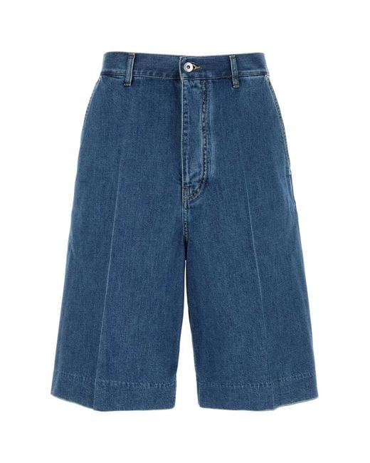 Bottega Veneta Blue Denim Bermuda Shorts for men