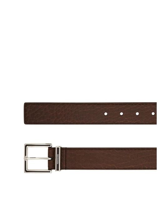 Ferragamo White Leather Belt for men