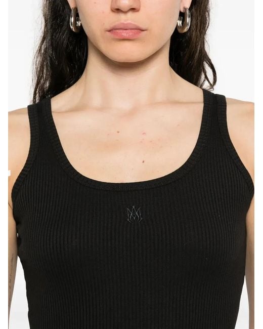 Amiri Black "Ma Embroidery" Tank Top